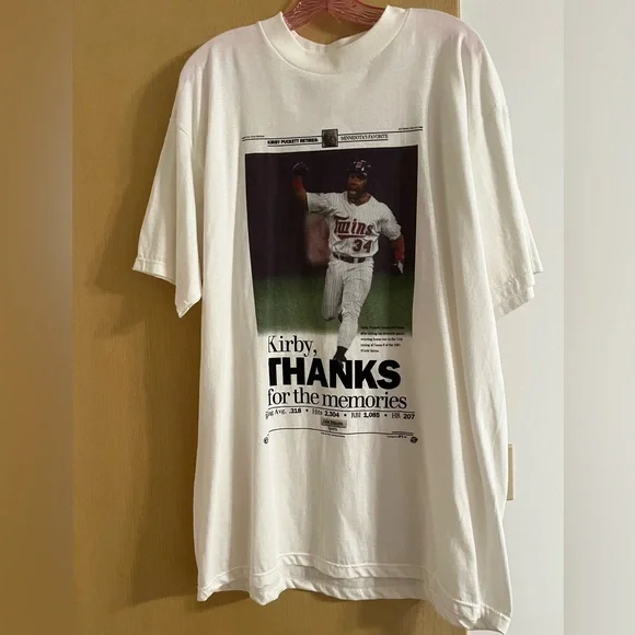 Vintage Kirby Puckett Twins tshirt NWT - Picture 1 of 3